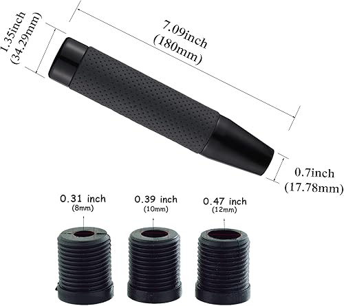 Miniatura 2 de Abfer Pomo de palanca de cambios con peso, palanca de cambios de palanca de cambios de cuero con adaptador para la mayoría de camiones manuales
