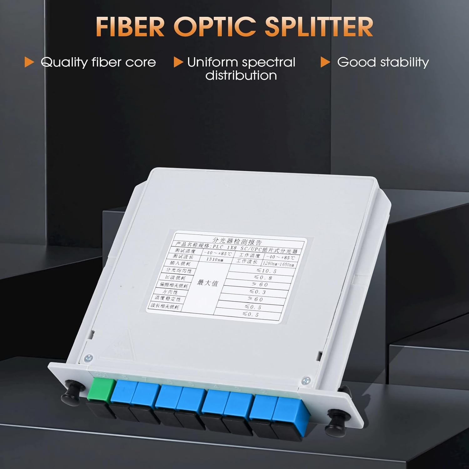 SC UPC 1×8 PLC Fiber Optic Splitter, Cassette Fiber Splitter for Home Wiring, LANs and Distribution Boxes - Image 8