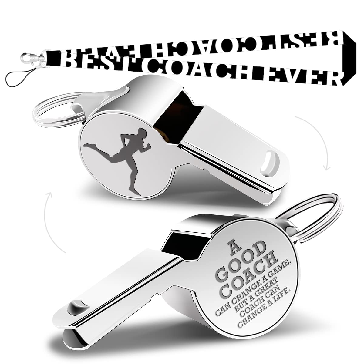 Whistle Thank You Running Whistle for Coaches Teachers Whistle Emergency Coach Referee Lifeguard Loud Whistle for Men Referees Coaches School Sports Coaches Whistle with Lanyard Cheer Coach Gift.