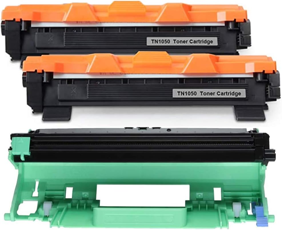 KATRIZTN-1050 Toner Cartridges + DR1050 Drum Unit Replacement for Brother TN 1050 TN1050 DR-1050 DR 1050 HL-1110 DCP-1510 HL-1210W DCP-1610W HL-1112 MFC-1810 HL-1212W MFC-1910W DCP-1612W DCP-1512