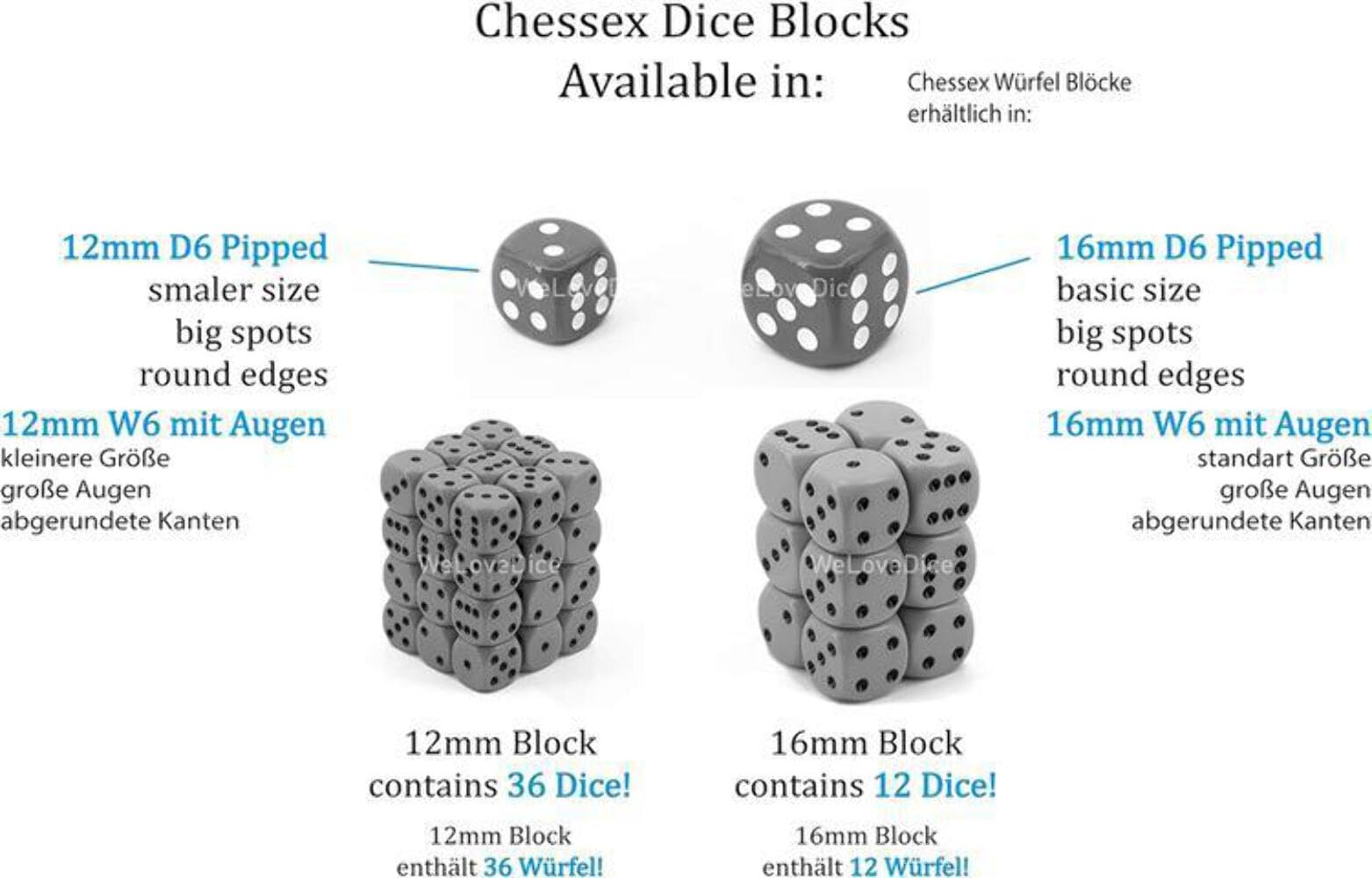 Chessex 27830 Dice, Various, 12MM - Image 4