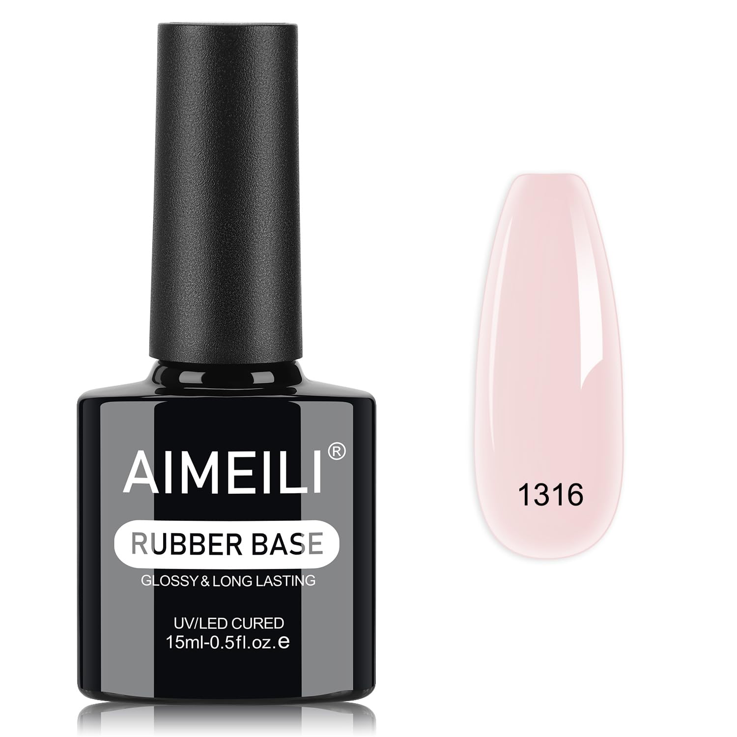 AIMEILI Base Rubber Colorate 15ml Rubber Base Gel per Rafforzare le Unghie Smalto Rinforzante Unghie UV Gel Autolivellante - 1316