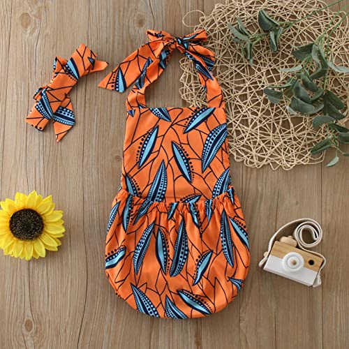 Newborn Baby Girls Clothes Romper African Sleeveless Halter Bodysuit Ruffles Ankara Dashiki Party Spring Casual3
