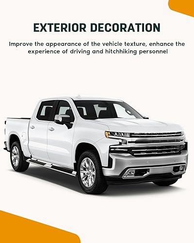 Miniatura 7 de CCIYU Estribos compatibles con Chevrolet Silverado 1500,2022 2019-2023 para Chevrolet Silverado 1500 LTD Rocker Slider escalones laterales y barras