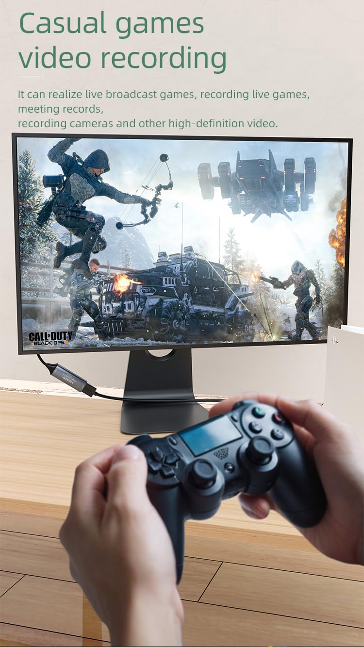 PremiumCord HDMI Capture/Grabber do Nagrywania Wideo/Audio na Komputerze z USB, Rozdzielczość UHD 4K 2160p 30 Hz, Full HD 1080p 60 Hz, USB 3.2 typ C/typ A, Plug and Play, Space Grey