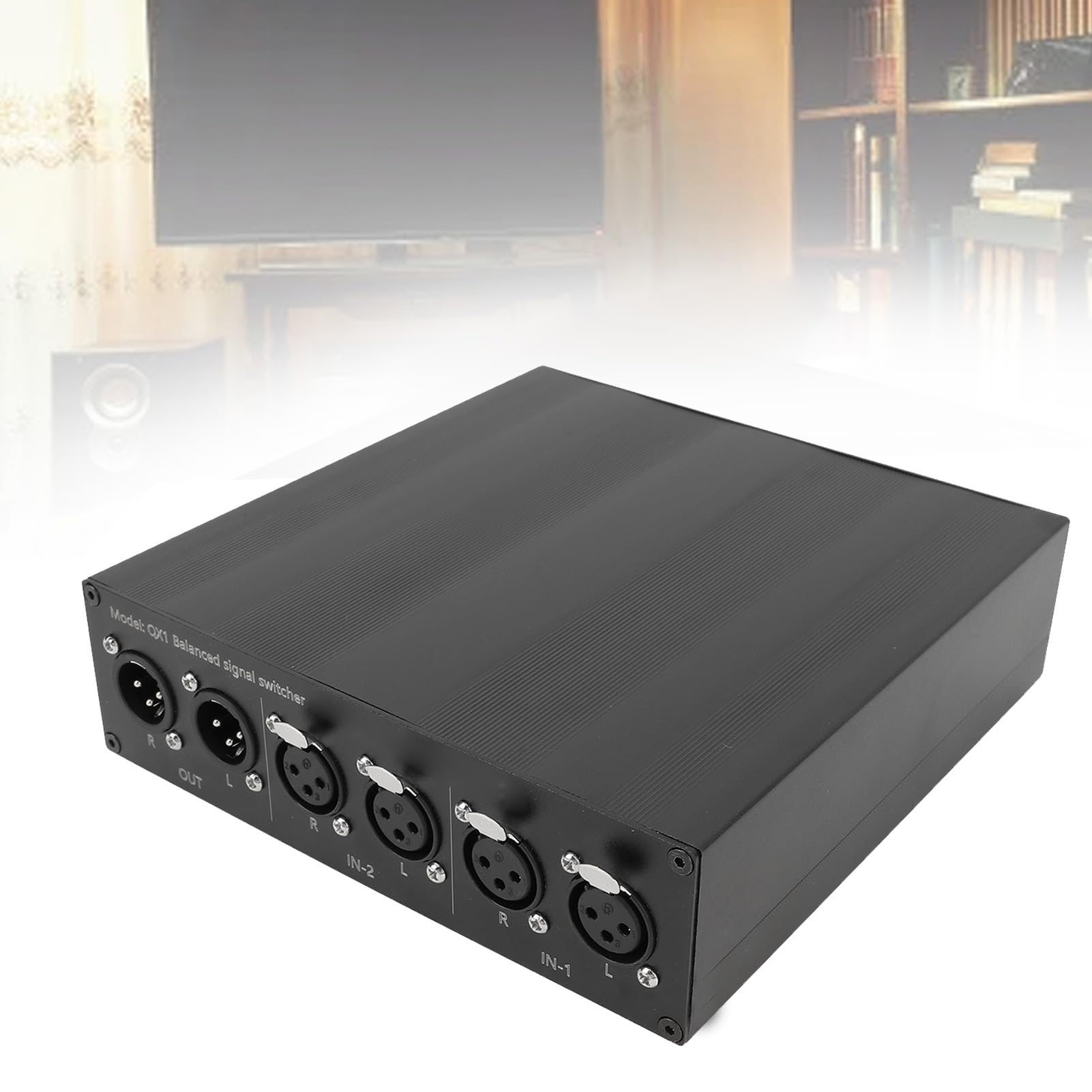Generic Conmutador de Sonido XLR Balance 2 en 1 Salida para Sistemas Estéreo de Alta Fidelidad, Selector Robusto para Profesionales en Instalaciones de