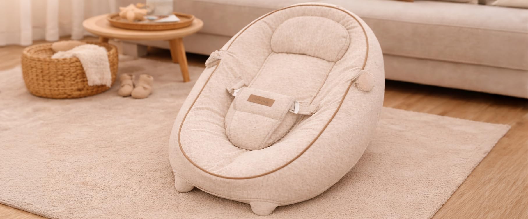 Domiva 2100051 - Cojín de Lactancia multifunción 4 en 1 Suave Nova Beige único cojín de 202 cm (40 x 75 x 22 cm)