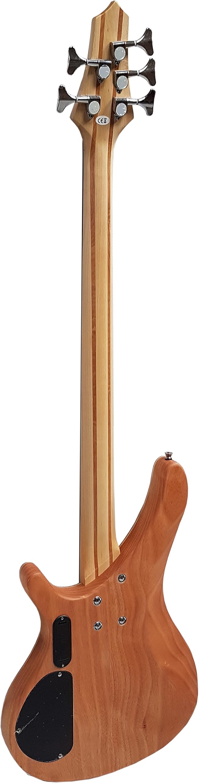 ELEKTROBASS 5-SAITER - NATUR MATT FINISH - SICHTBARE HOLZMASERUNG - E-BASS MIT MASSIVHOLZKÖRPER - VISION SOUND GITARRE - LONG SCALE + KABEL - BS5