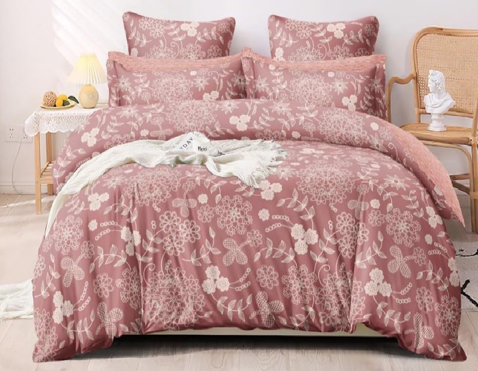 Soft Glace Cotton Super King Size Duvet Cover II Razai Cover II Quilt Cover for Double Bed Size with Zipper (Dohars) 108x108 inch-Multi-Color-picture-20