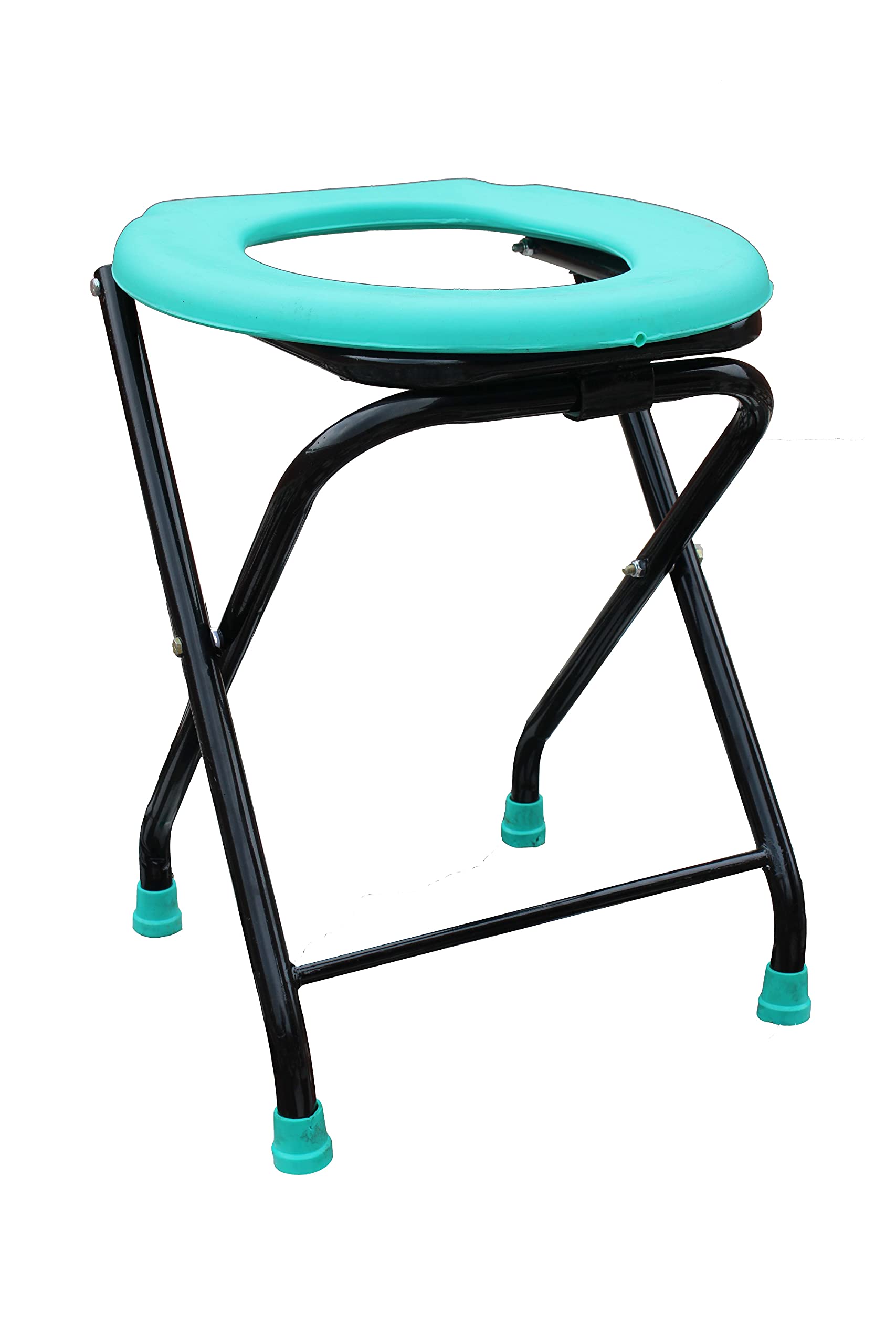 Foldable bathroom stool Portable bedside commode seat With Back and Hand Rest shower stool for Pregnant Women elders Bathing chair Black Commode Chair/Stool - C Green Men And Women