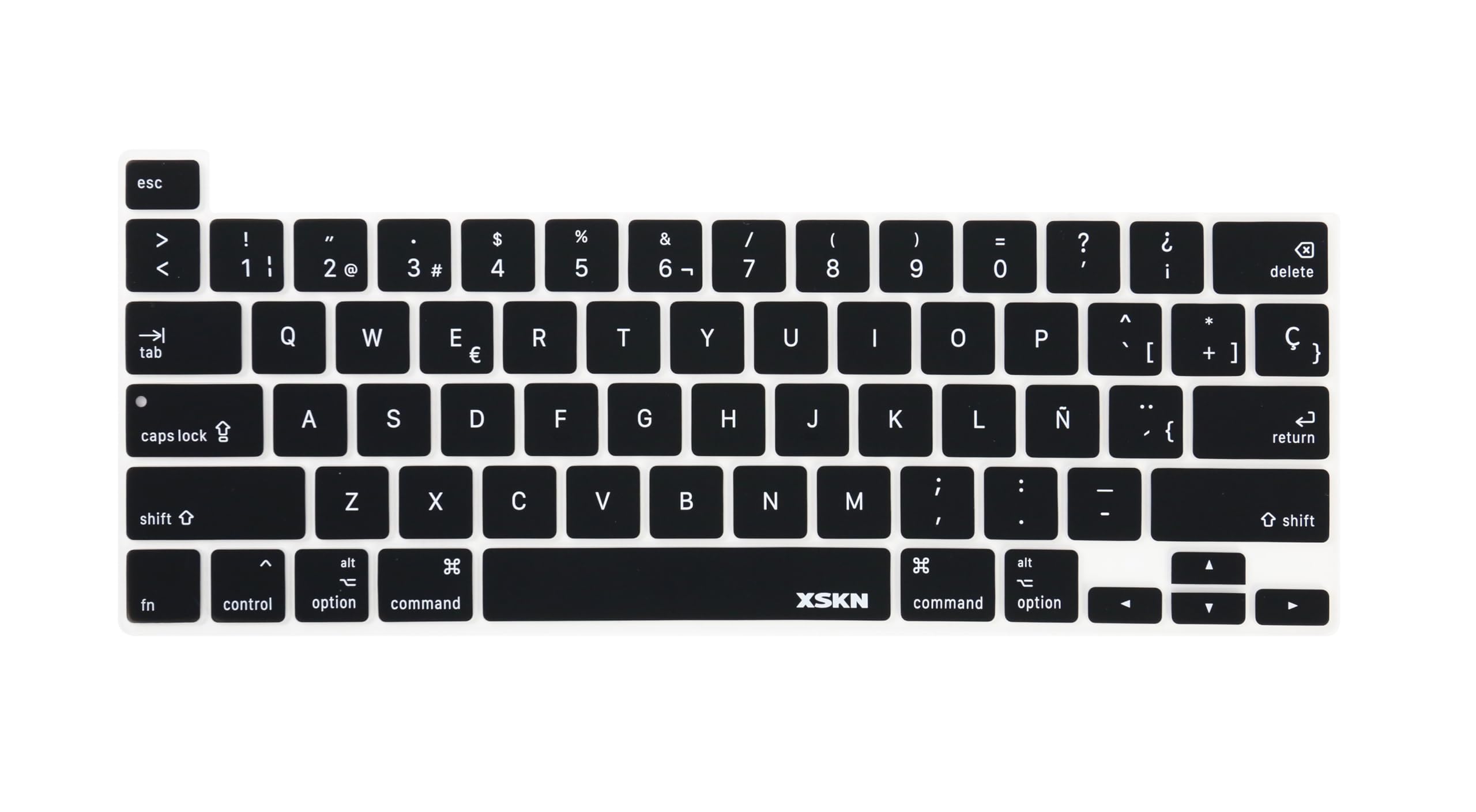 XSKN Spanish Language Black Silicone Keyboard Cover Skin for 2019 New MacBook Pro 16 inch A2141 and 2020 New MacBook Pro 13.3 inch A2338 M1/A2251/A2289 with Touch Bar & Touch ID US Version