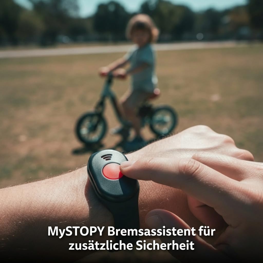 MICRO™ Smart Balance Bike | Porsche Edition | inkl. MySTOPY Bremsunterstützung mit Fernbedieunung | Laufrad für Kinder ab 18 Monaten | Porsche Schriftzug LED | Jungs & Mädchen