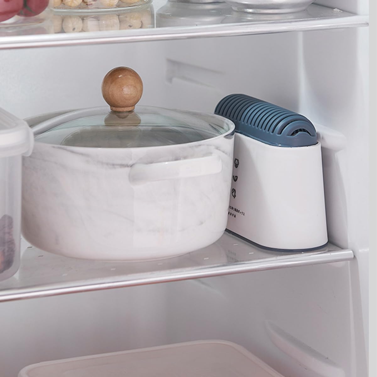 Housoutil Estuche de Carbón Activado para Refrigerador y Congelador, Set de 2 Cajas Reutilizables de Polipropileno, Elimina Olores y Conserva Frescura en Alimentos y Espacios Interiores