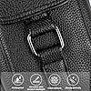 Hwtcjx Mobile Phone Belt Bag, Men's Mobile Phone Belt, Double Pockets, Belt Bag, Men's Genuine Leather Waist Bag, Men's Bags with Belt Loop, Shoulder Bags, Premium Leather Bag (Black) #4