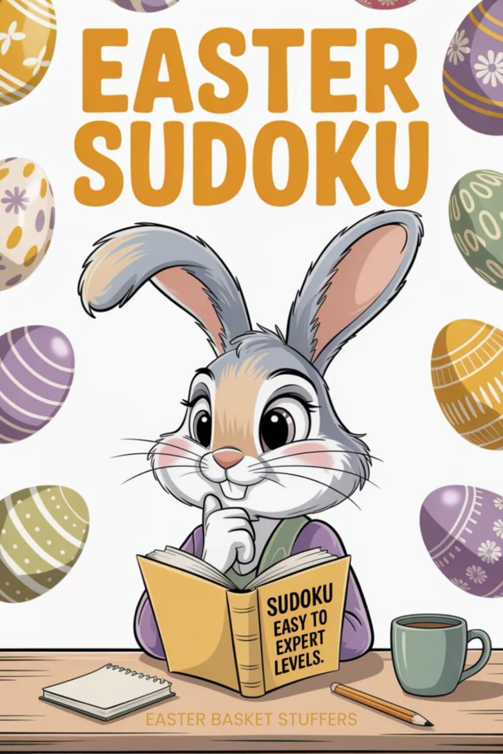Easter Basket Stuffers: Sudoku Book for Adults: Easy to Expert Puzzles with Solutions and Festive Holiday Patterns: Gifts for Men and Women