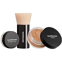 bareMinerals Original Get Started Kit, 3-Piece Makeup Set Includes Full-Sized Original Loose Mineral Foundation SPF 15, Travel-Sized Beautiful Finish Brush &amp; Original Mineral Veil Setting Powder