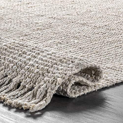 nuLOOM Daniela Farmhouse Chunky Jute Area Rug, 4x6, Off-White - Image 7