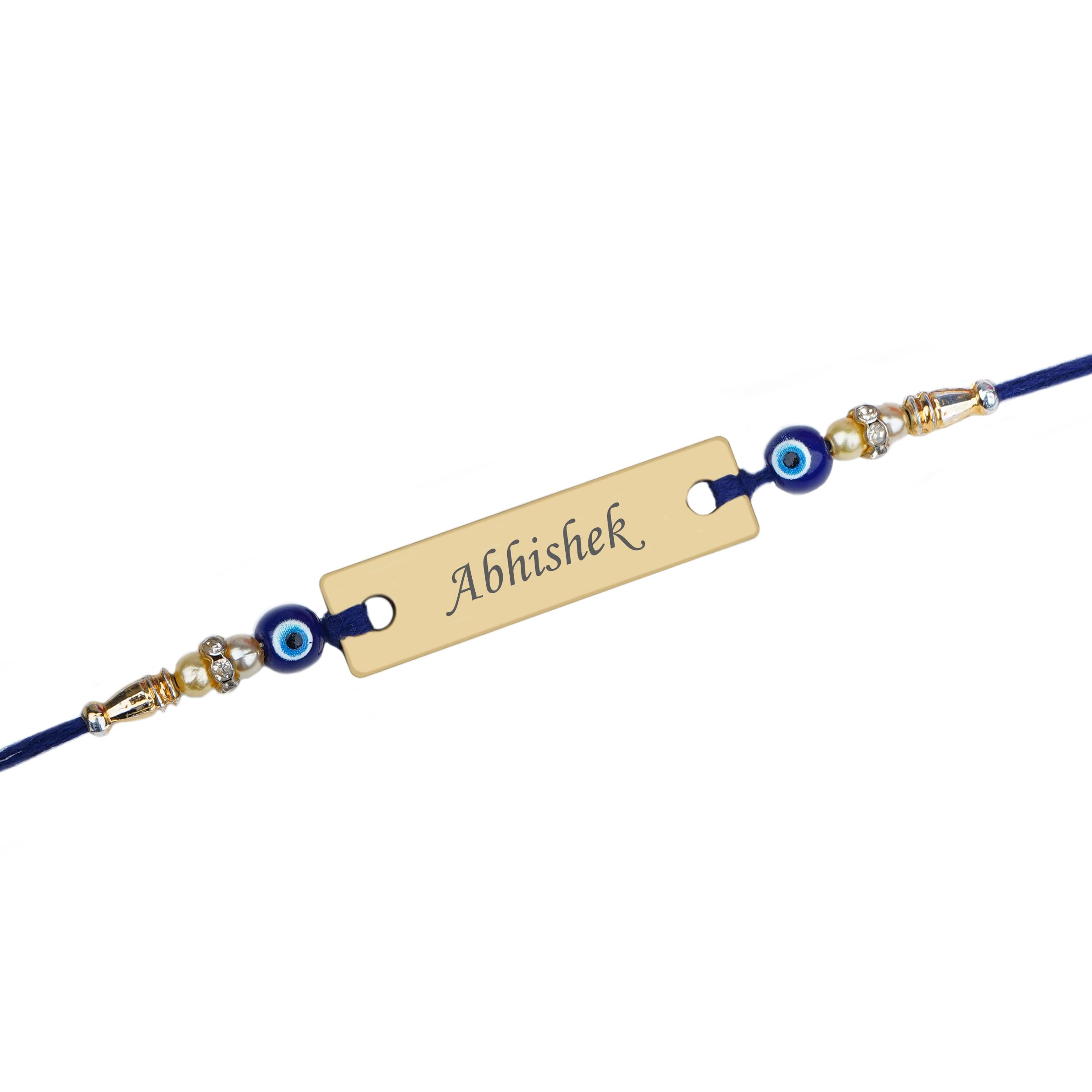 Personalized Eye-Catcher Rakhi With Name | With Name Customization | Combo For Brothers | Best Raksha Bandhan Gift | For Bhaiyya & Bhai-image-19