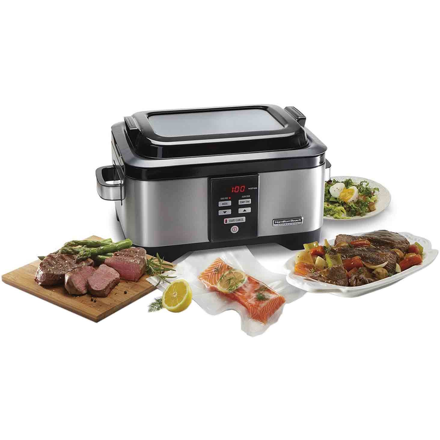 Hamilton Beach Professional Sous Vide Water Oven & Slow Cooker, 6 Quart Programmable, Stainless Steel (33970)