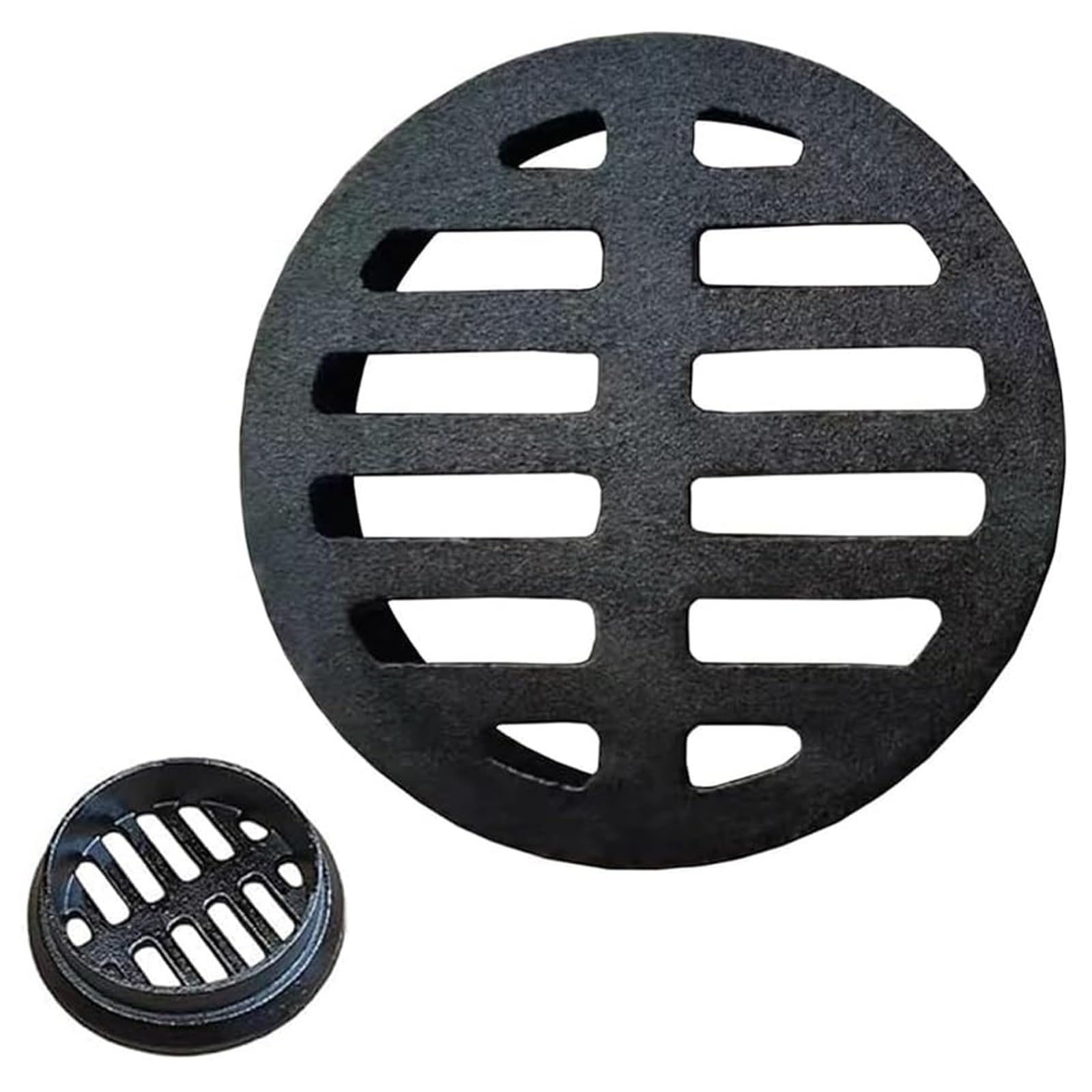 50/75/83/110/160/200/250mm Caniveau Exterieur en Fonte, Grille de Drainage Lourde Ronde pour Remplacement de Regard d'Égout, Drain Anti-Rouille pour Douche, Terrasse, Jardin & Balcon(110mm/4.3in)