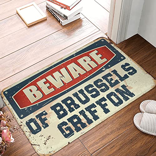FZFN Alfombra de bienvenida con diseño de Grifón de Bruselas para puerta delantera, sala de juegos al aire libre, 40 x 60 cm