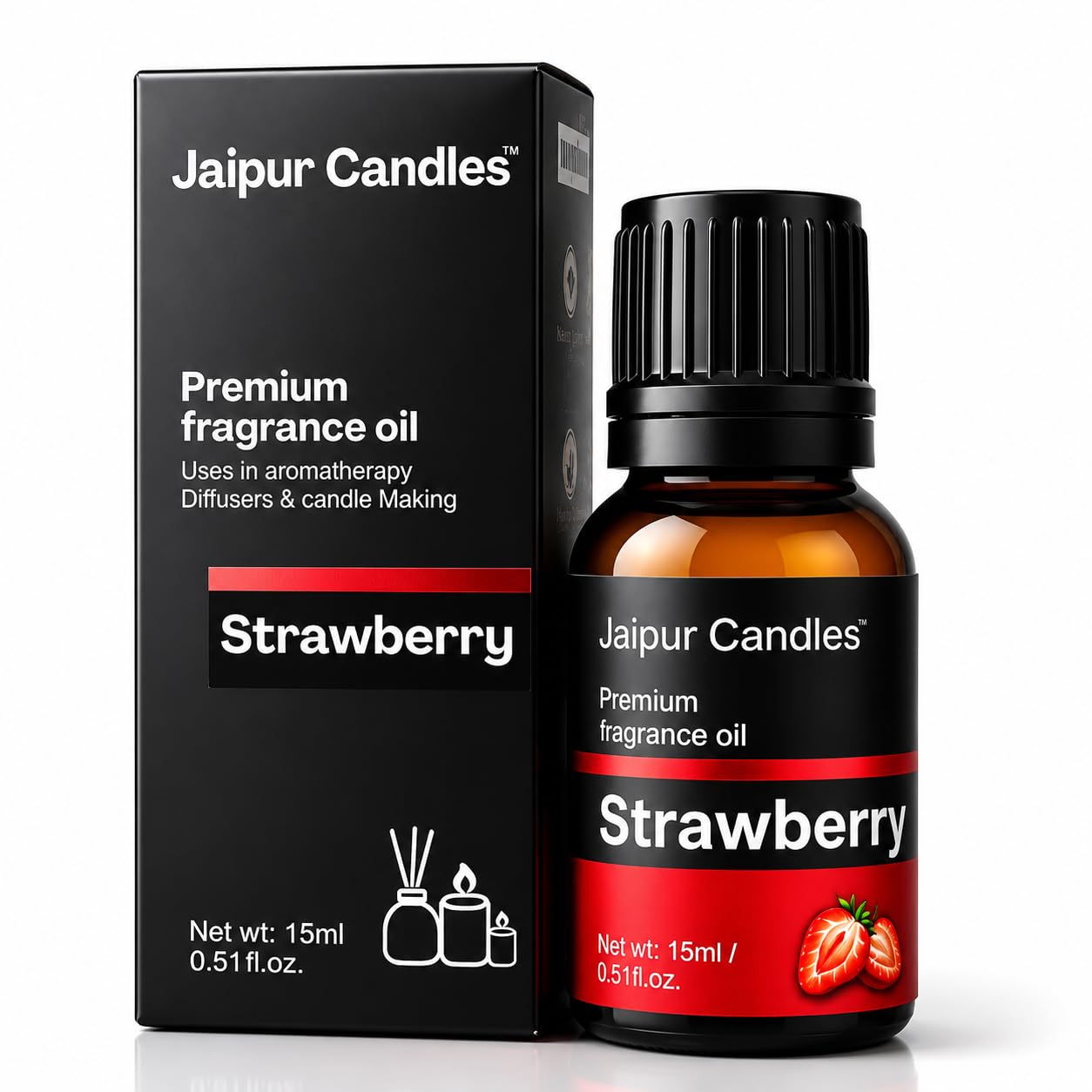 Jaipur Candles Strawberry Fragrance Oil | 15 ml | Aroma Oil for Home Fragrance | Best for Aromatherapy | Use in Diffusers, Candles, Air Fresheners (15ML, Strawberry)-image-11