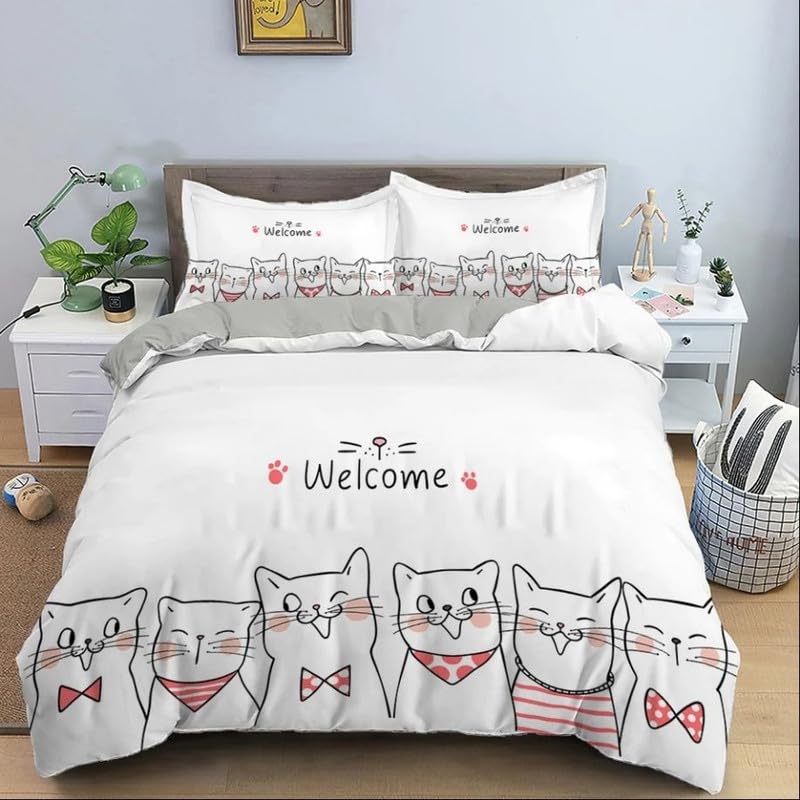 Housse de Couette 140x200 Anti-Plis en Microfibre Confortable pour Lit Simple