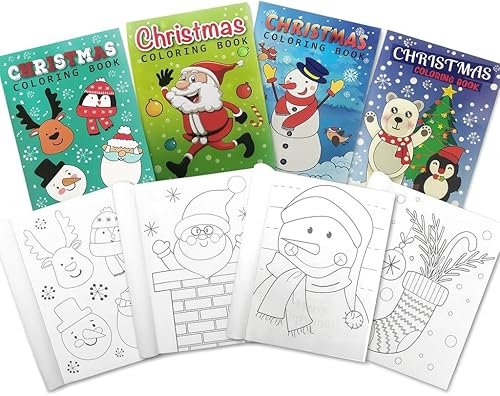 ArtCreativity Libros de Navidad para colorear para niños a granel, paquete de 20, 7 x 5 pulgadas (7.0 x 5.0 in) folletos grandes, premios de