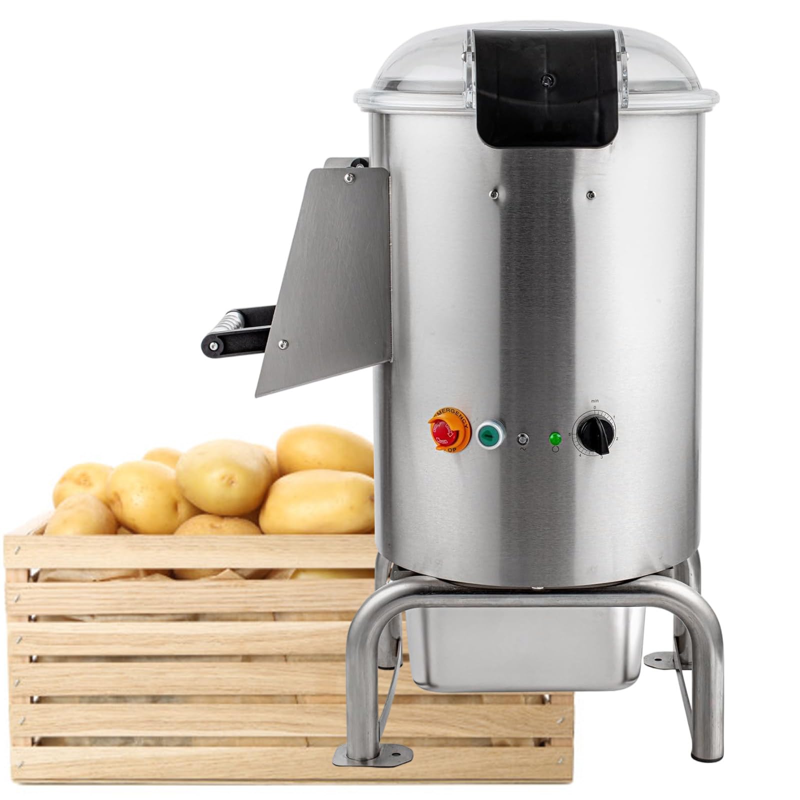 OLSKFUH Heavy Duty Potato Peeler, 750W Automatic Peeler With Cleaning And Timer, White Commercial Vegetable Dehydrator, 220V,220v