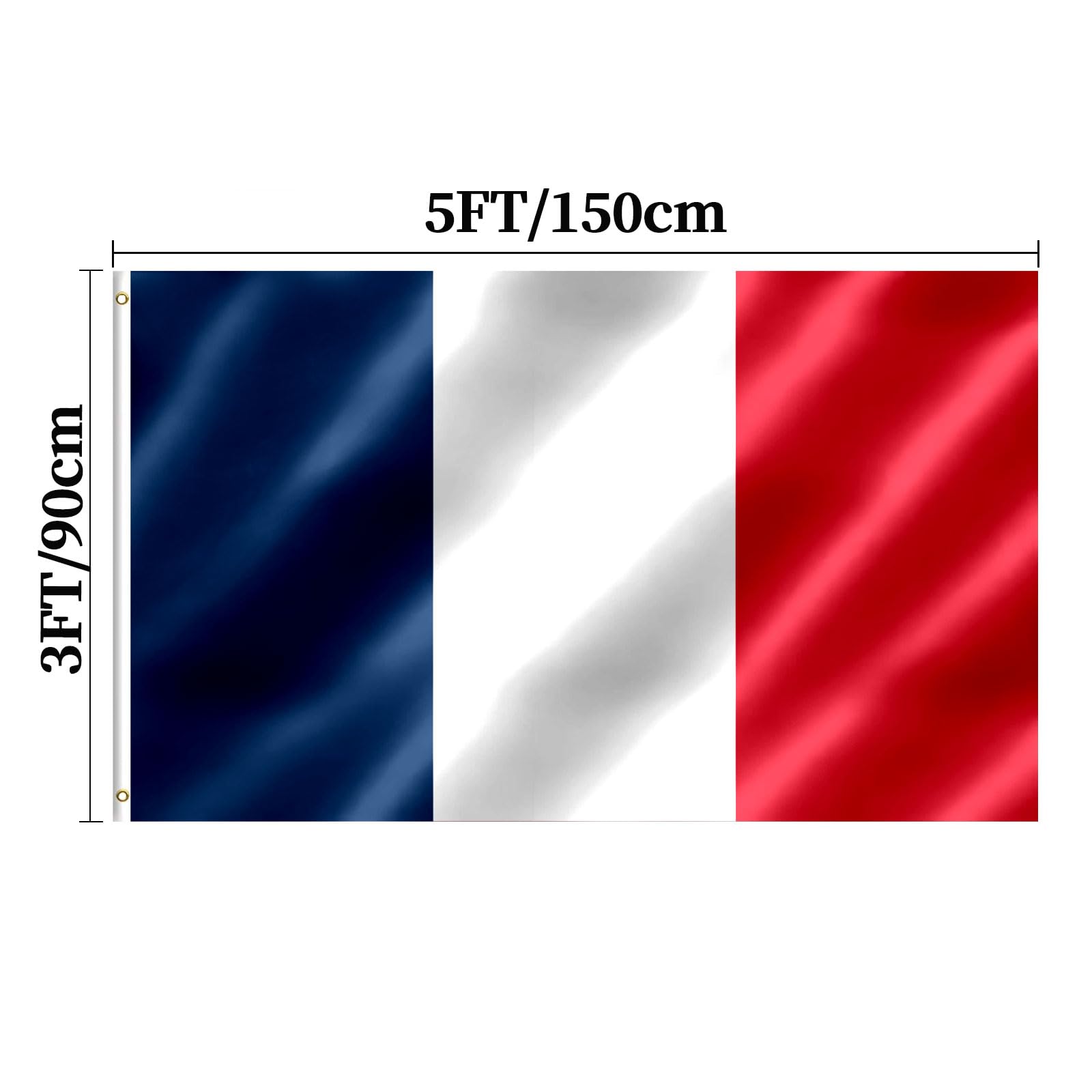 French Flag 3x5 FT France Flag With Brass Grommets Fade Proof For Outdoor Decor(France) - Image 2