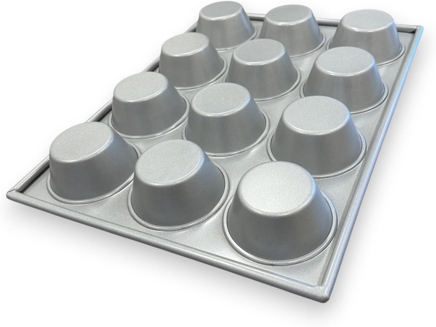 OCS Parts Aluminized Steel 12 Cup Muffin Pan | Heavy Duty Non-Stick 18" x 13.5" Baking Pan for Muffins and Cupcakes for Home and Commercial Kitchens (1)