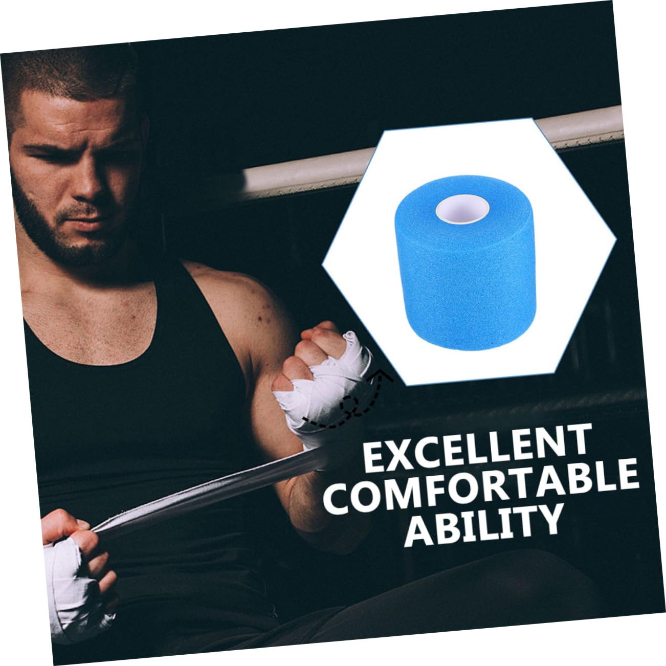 BRIGHTFUFU 3 Rolls Sports Shock Absorbing Belt Athletic Tape Training Sports Tape Portable Athlete Tape Body Joint Wraps Training Athlete Tape Portable Sports Wraps Elastic Tapes Blue Sponge