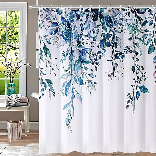 XZTXBest Shower Curtain Boho Shower Curtain,Watercolor Leaves Floral Shower Curtain,Waterproof,Mildew Resistant,Weighted Hem,Fabric Shower Curtain with 12 Hooks,Shower Curtains for Bathroom,72x72 Inch