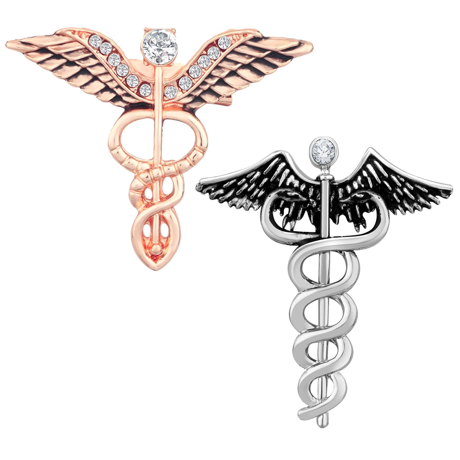Caduceus Doctor's Brooch Lapel/Brooch Pin Combo (CO1105604M)