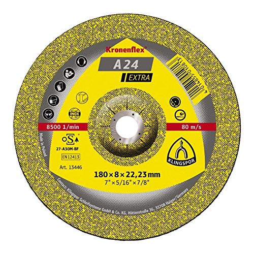 Klingspor Kronenflex 351252 A 24 Disques à ébarber pour métal universel X-LOCK 125 mm x 6 mm x 22,23 mm Lot de 10