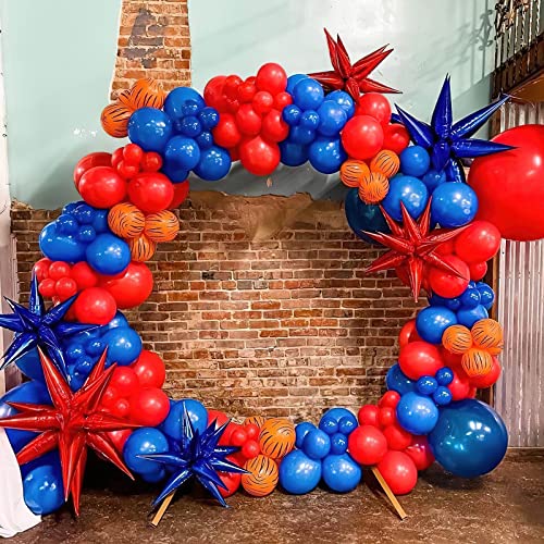 Image of PartyWoo Red Star Foil Balloons 6pcs Different Sizes Pack of 27 22 Inch Large Explosion Spike Mylar Balloons for Graduation Wedding Anniversary Birthday Bachelorette Engagement Party Decorations
