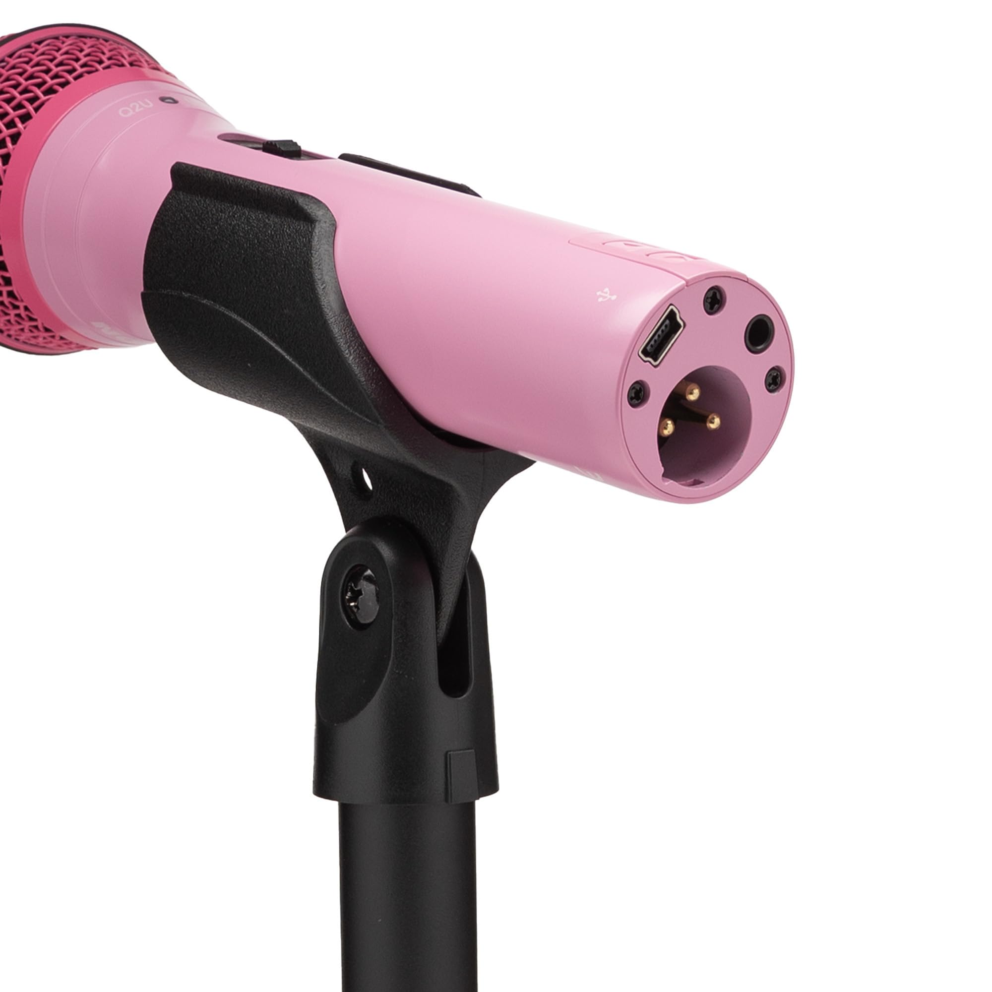 Samson Q2U - Microfono dinamico palmare USB e XLR con motivo polare cardioide, per podcasting e live streaming (rosa)