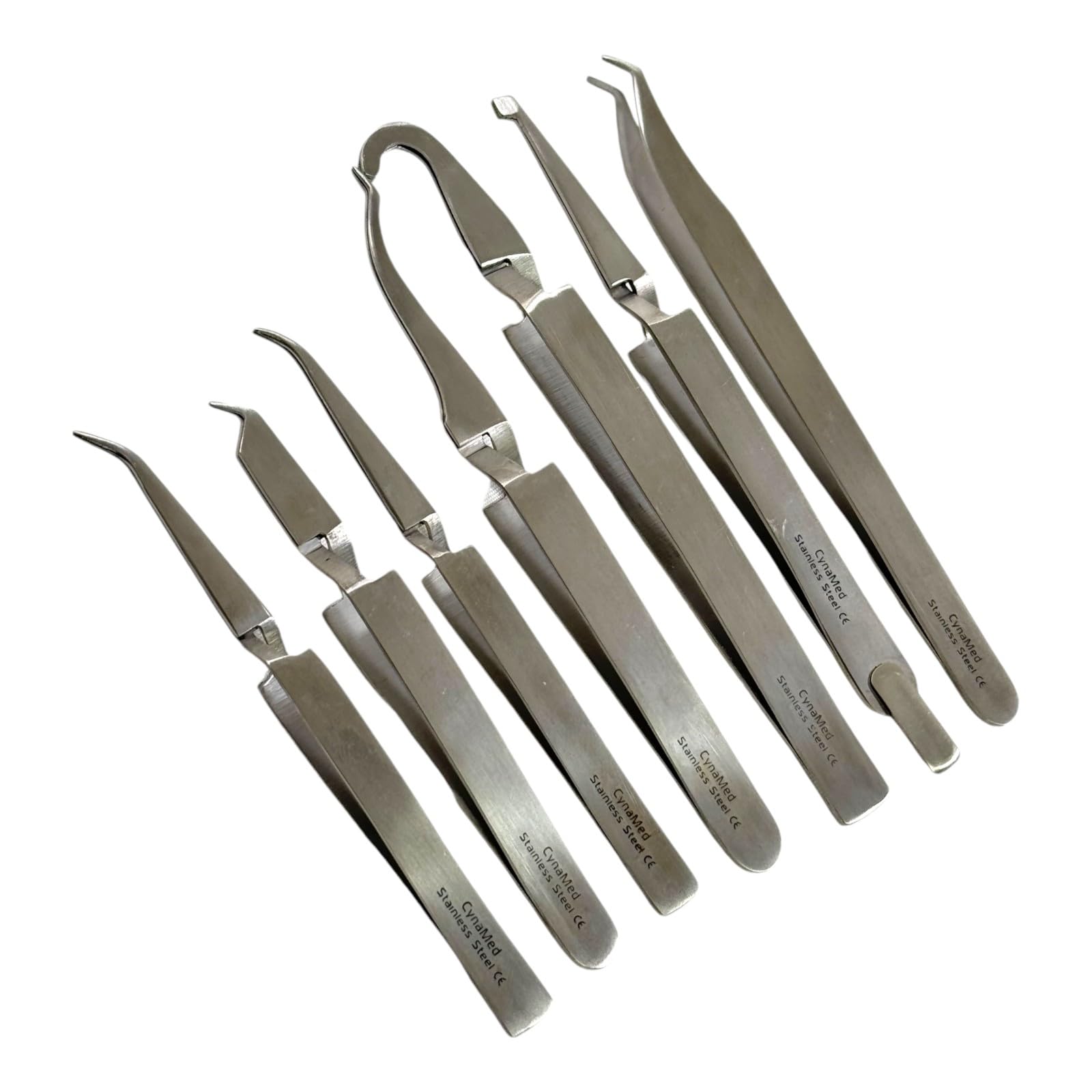 Bracket Removing and Placing Tweezers, Set of 7pcs Stainless Steel - Ortho Bracket Self-Holding Tweezers - Dental Instruments