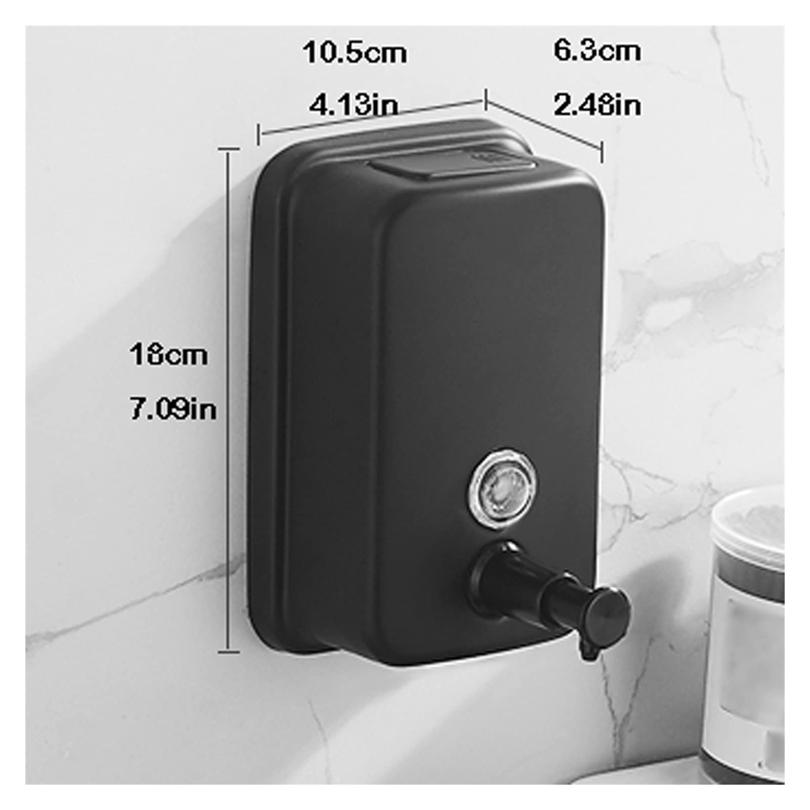 dispenser sapone/Dosatori per sapone liquido Dispenser di sapone nero senza punzoni Acciaio inossidabile Manuale Sanitizer Box, opzioni multiple di capacità, commerciale o residenziale Erogatore del S