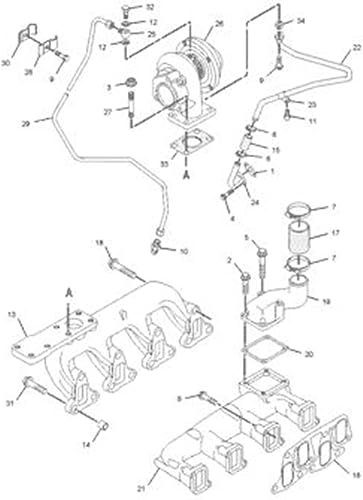 Miniatura 5 de Turbo GT2052 Turbocompresor 219-9773 compatible con motor Caterpillar Perkins 3054 T4.40