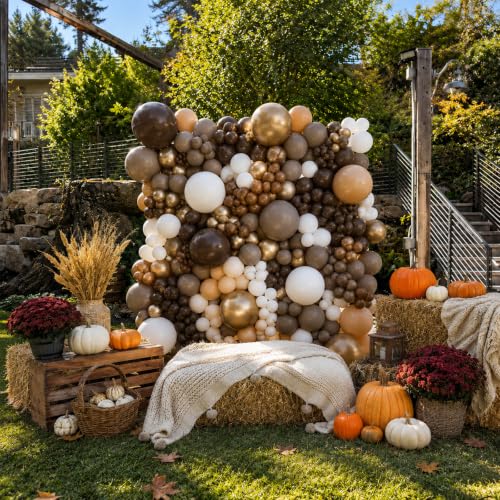 Image of Brown Balloons 12 Inch Dark Light Brown Coffee Tan Beige Gold Latex Balloon | Neutral Chocolate Sand White Balloon, Baby Shower, Bear Theme, Birthday Party Decorations, Western Cowboy Cowgirl Theme, Fall