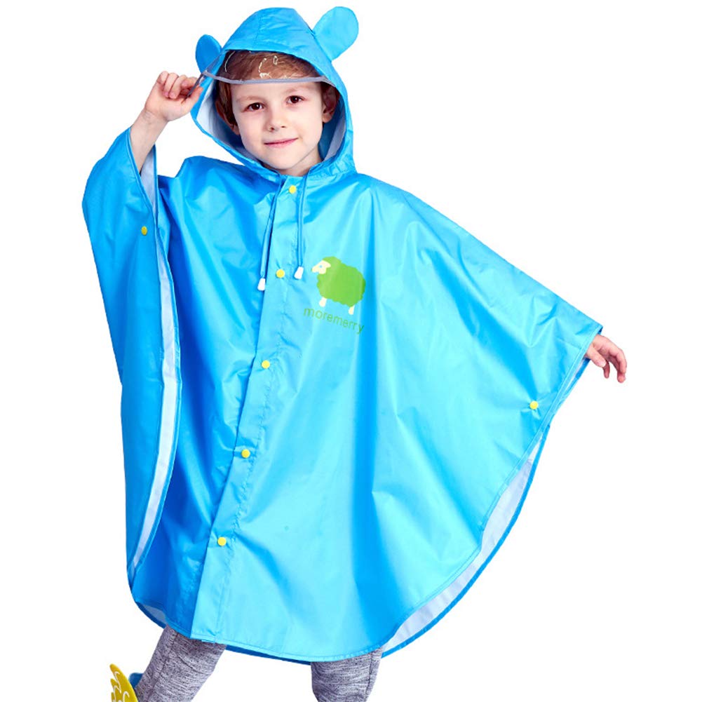 JTENG Poncho Impermeabile per Bambino, Poncho Antipioggia Cappello Allargato Bambino con Strisce Riflettenti, Riutilizzabile Impermeabile Bambino Pioggia