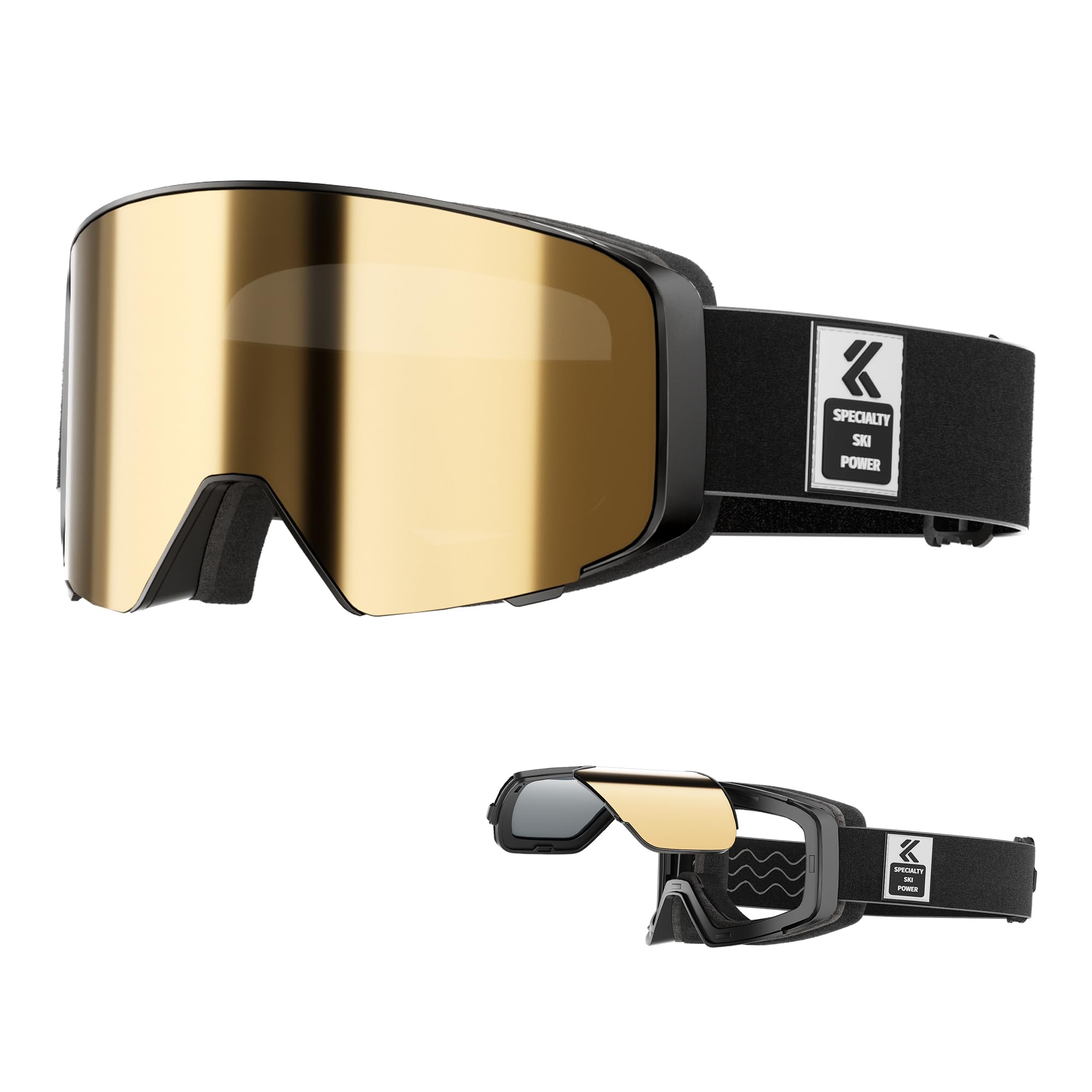 KAPVOE Skibrille OTG mit magnetischer Klapplinse K724