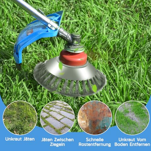 Lvelfe Professional Unkrautbürste, Unkrautbürste Freischneider mit 25.4 mm Durchmesser, Hochwertige Wildrasbürste für Benzin Rasenmäher, Unkrautbürste für Rasentrimmer – Bild 7