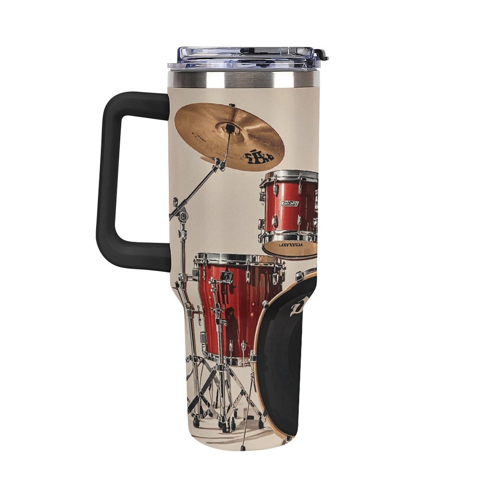 Trinkbecher mit Griff und Strohhalm, 1,2 l, vakuumisolierte Trinkflasche, Becherhalter, kompatibel für Reisen, wiederverwendbar, isoliert, Edelstahl, Geschenke für Damen und Herren