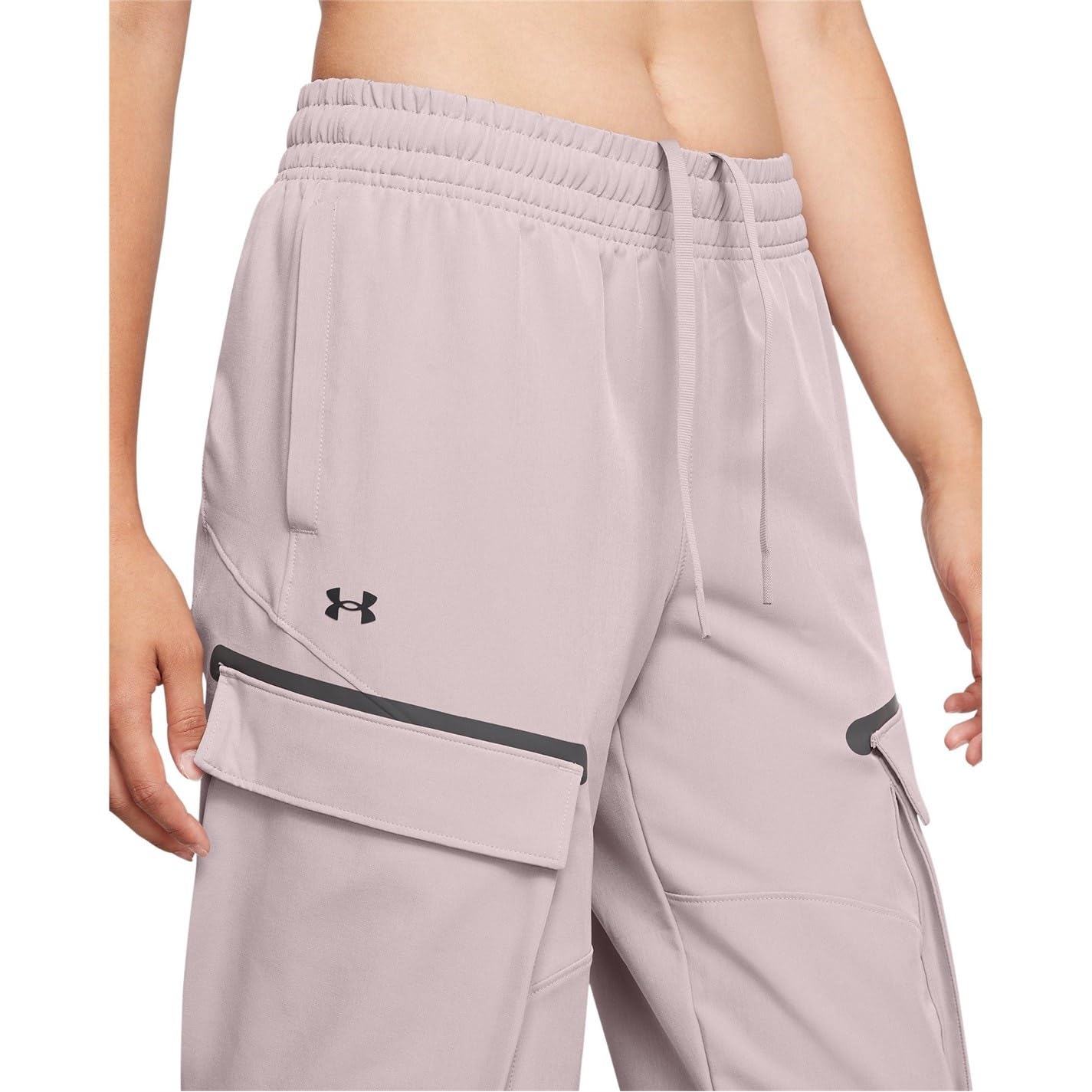 Spodnie Unstoppable Under Armour damskie fioletowe cargo high waist