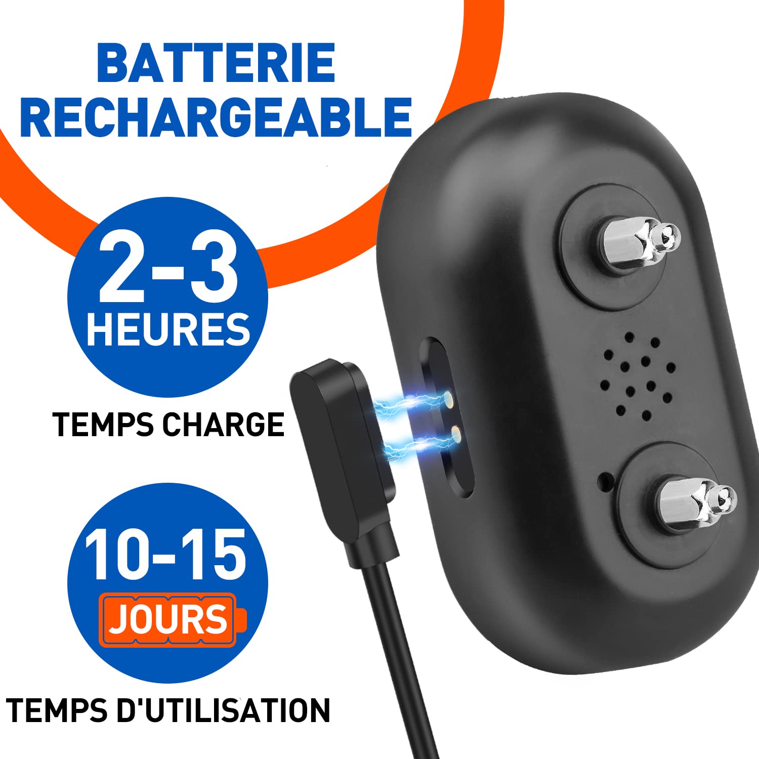 Collier Anti Aboiement Chien Rechargeable, Anti Aboiement Collier Dressage avec 4 Modes Son/Vibration/Choc Electrique, Réglable 5 Niveaux de Sensibilité, Étanche IP67 pour Petit Moyen Grand Chiens