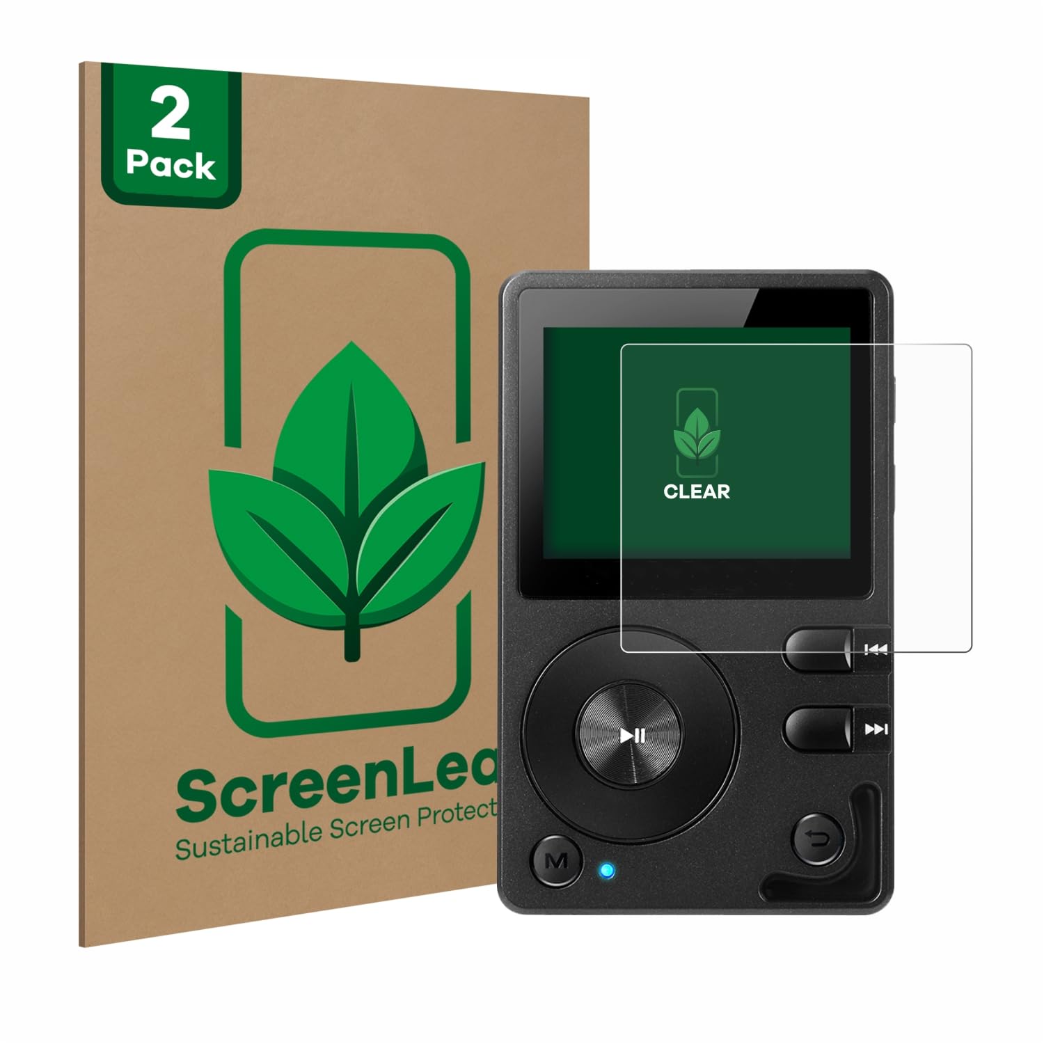 ScreenLeaf (2 Pack Screen Protector Compatible with HiFi Walker H2 [Sustainable Screen Protection, Clear, Anti-Scratch]