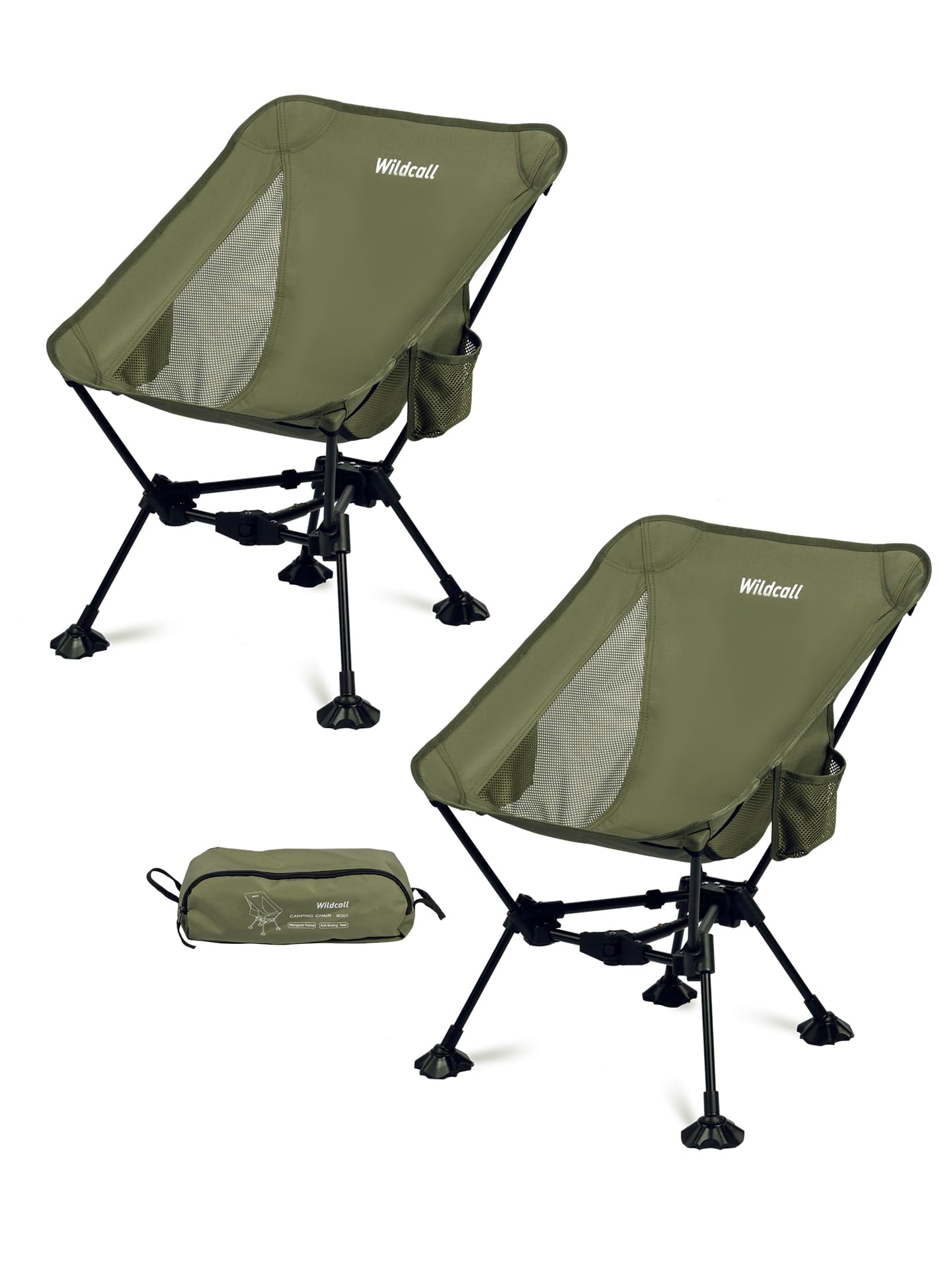 WildCall Lightweight Folding Camping Chair Compact Beach Chair with Anti-Sinking Large Feet