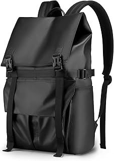 Muzee Zaino uomo, zaino porta pc da trekking impermeabile da scuola con scomparto per laptop da 17,3 pollici per /12,9 scomparto per iPad,per viaggi universitari e tempo libero-Nero